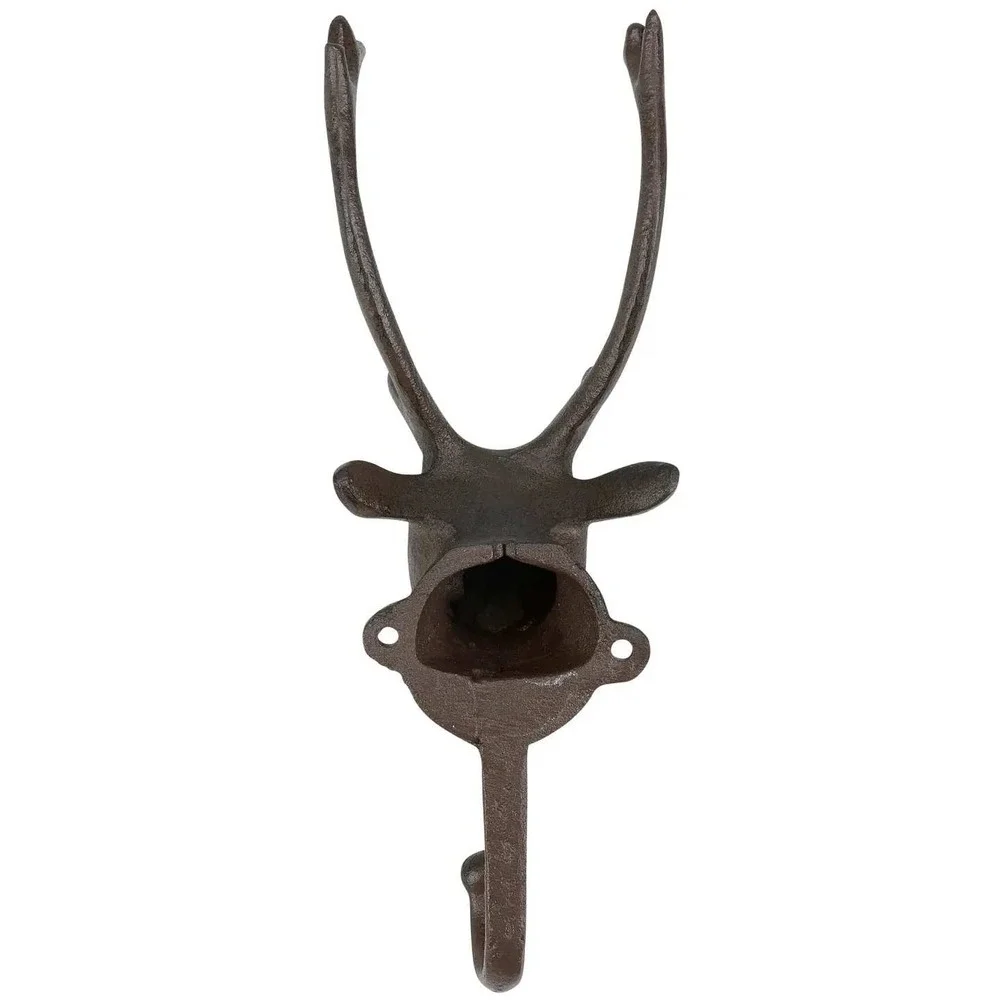 Cast Iron Reindeer Head‎ Wall Hook Rustic Cabin Lodge Decor